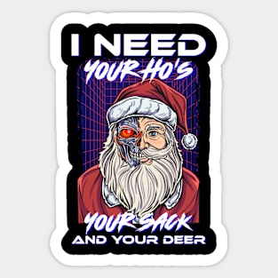 90s Retro Ugly Christmas Men Women Funny Christmas Santa Sticker